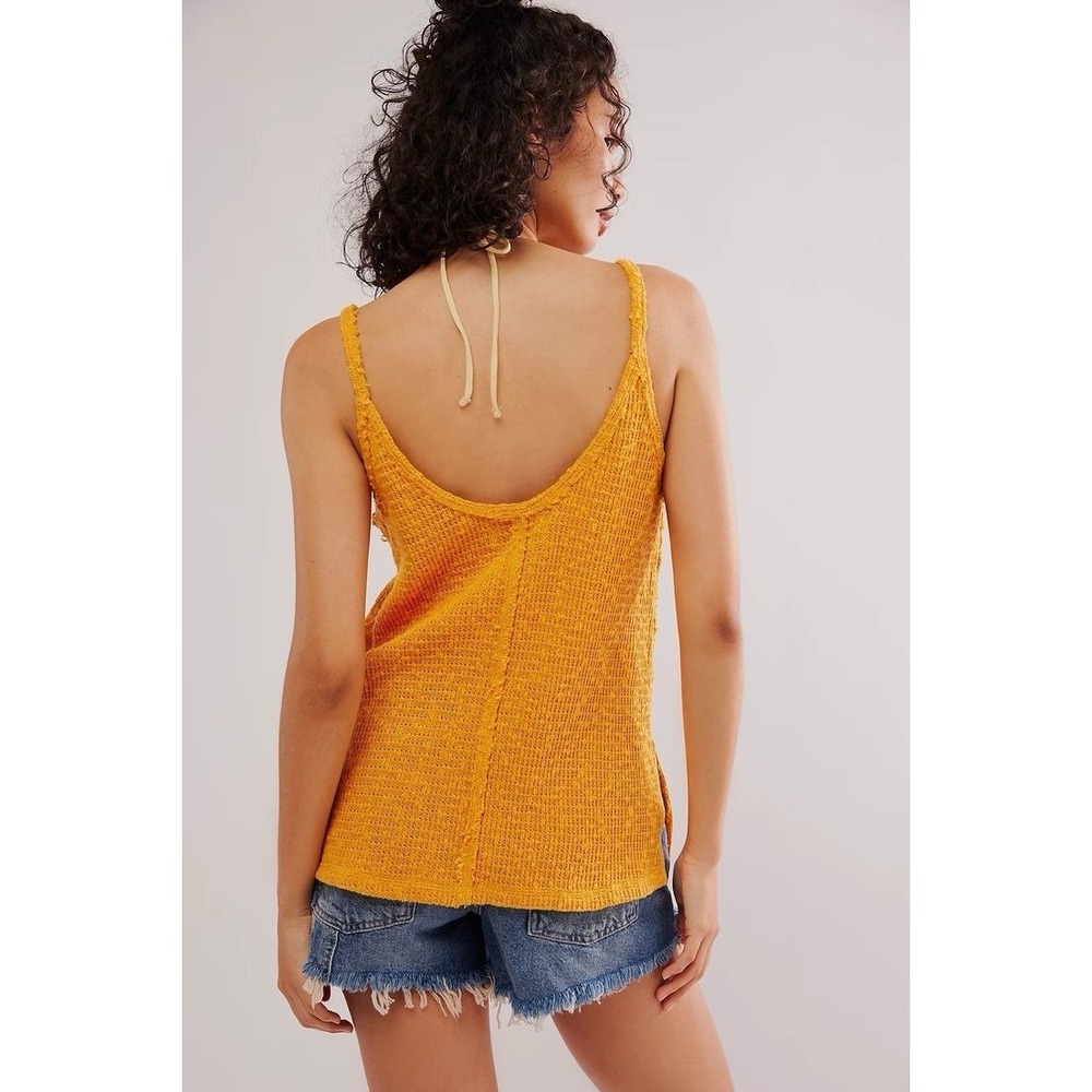 We The Free Yellow Knit Tank Top Women's NWT Size Large